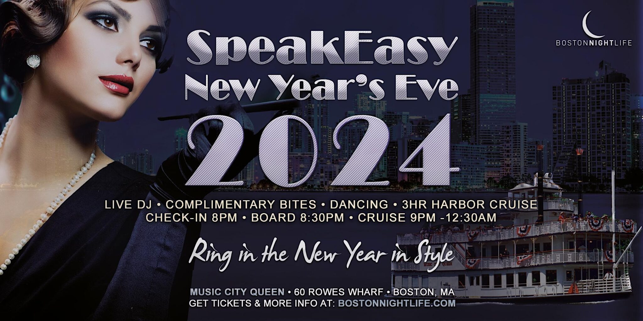 2024 Boston New Year’s Eve Under the Stars Fireworks Yacht Party